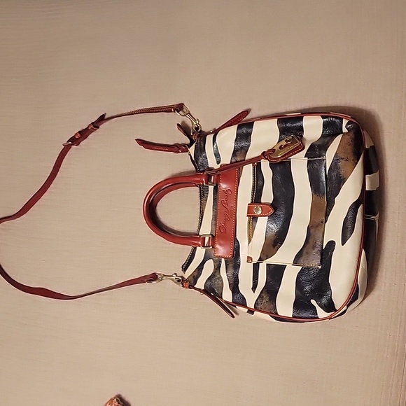 Dooney & Bourke Zebra Print Crossbody Bag with Red Accents - Picture 8 of 11